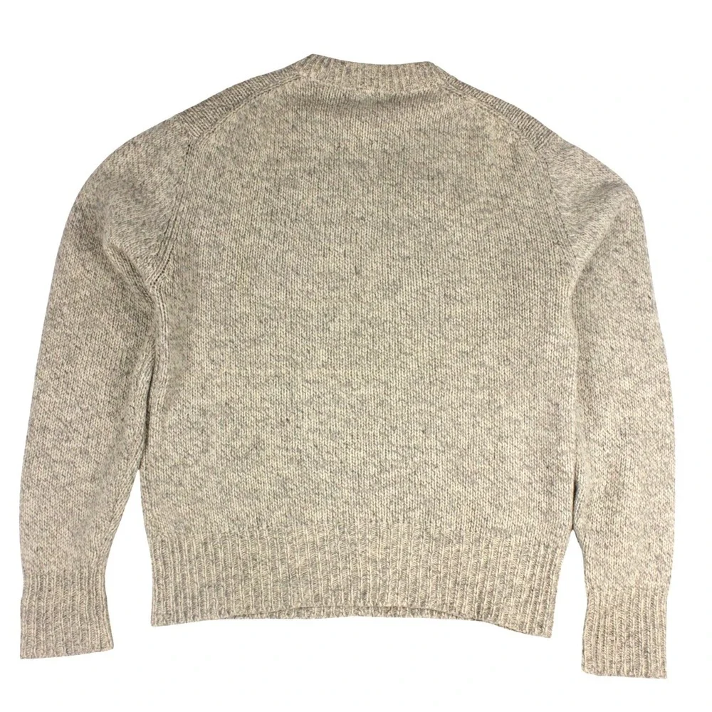 Vintage  Boston Traders Wool Sweater Mens L Fisherman Oatmeal Crewneck